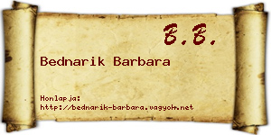Bednarik Barbara névjegykártya
